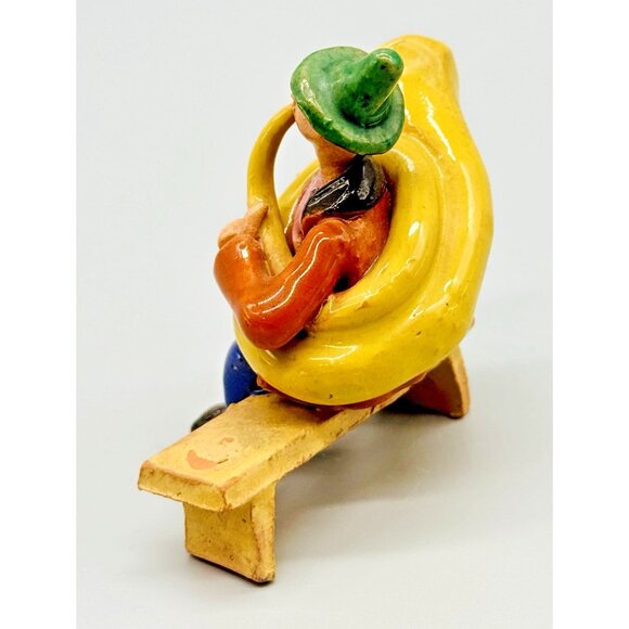 Vintage Redware Polka Band Musician Figurines Beer Tuba Trumpet Accordion Czech - Picture 15 of 16